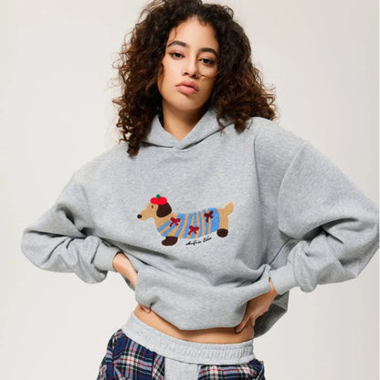 Dackel Hoodie Weich Bequem Mit Stickerei - Norvielle