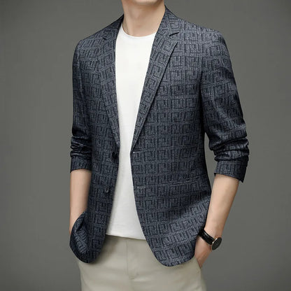 Herren Blazer Schmal Geometrisches Muster Modern