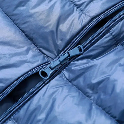 Leichtgewicht Pufferjacke Langärmlig Gesteppt Abnehmbare Kapuze