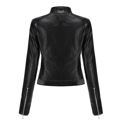 Veloura Bikerjacke Damen schwarz vegan Leder