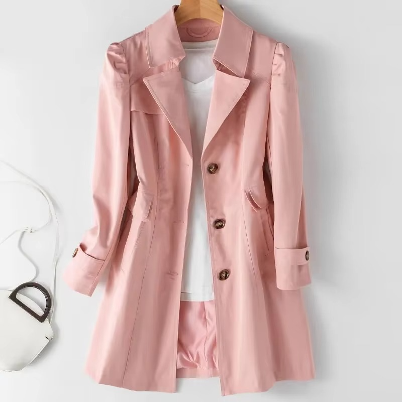 Damen Trenchcoat Mittellang