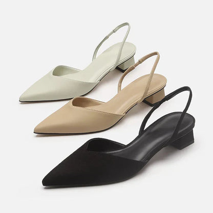 Damen Slingback Schuhe Spitz Absatz