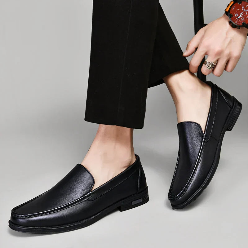 Herren Slip-On Schuhe Klassisch Leder