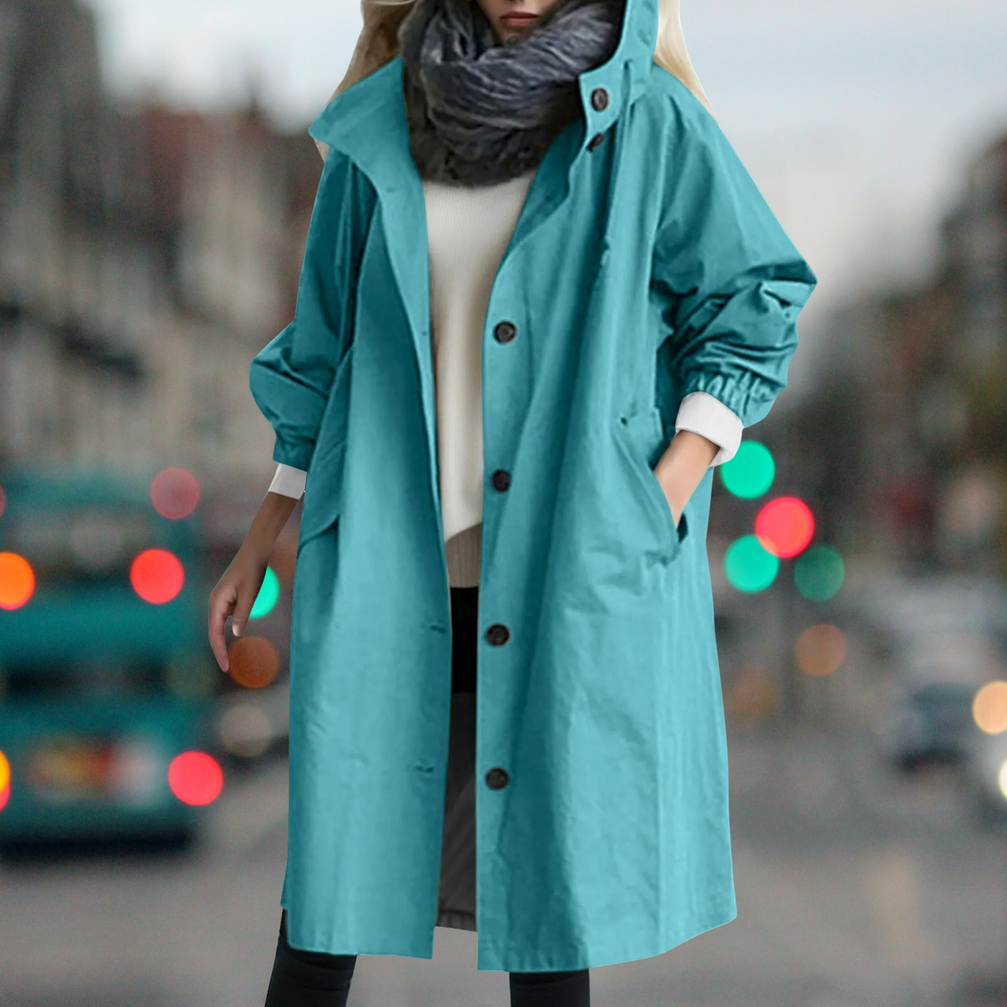 Damen Trenchcoat Wasserdicht Warm