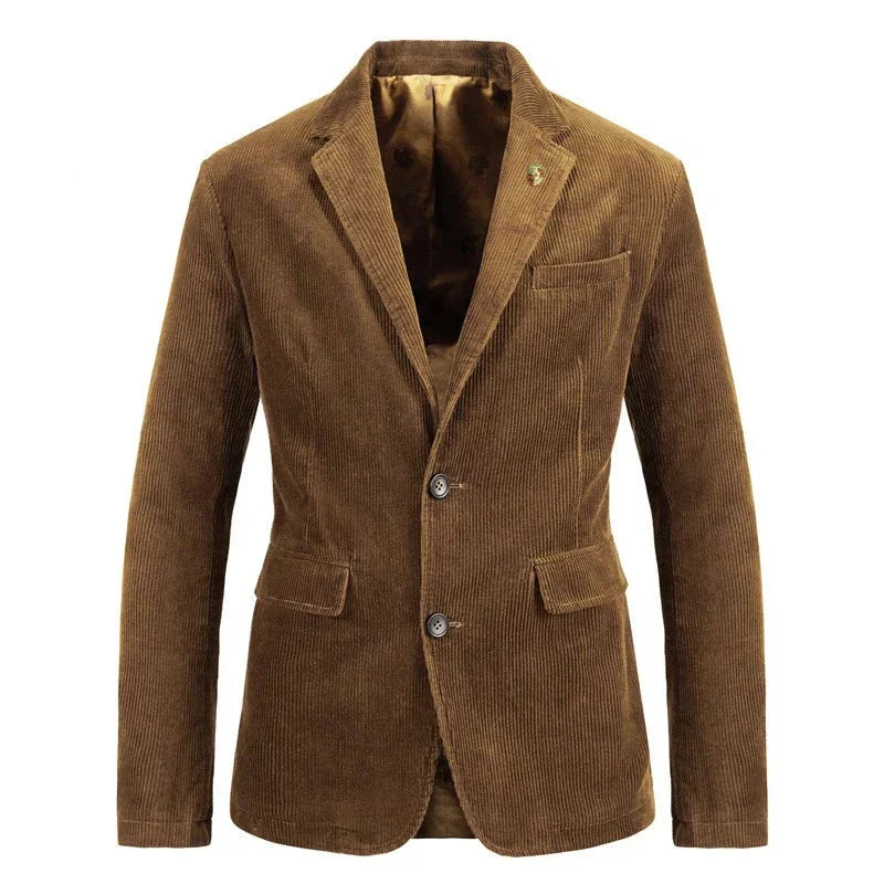 Herren Blazer Braun Cord Elegant Klassisch - Norvielle