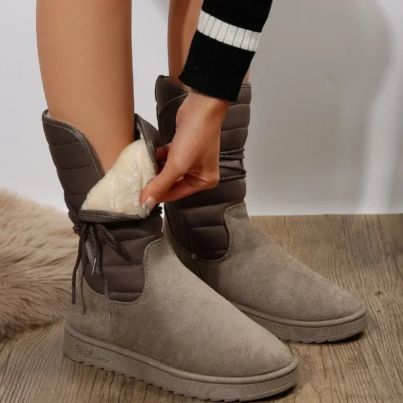 Arvena Damen Winterstiefel mit Schnürung und runder Spitze
