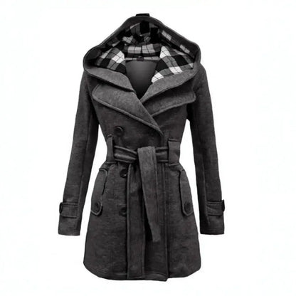 Chloe | Schicke Damen-Karierte Wollmantel Zendoo.de