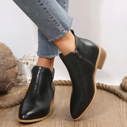 Damen Ankle Boots Lässig Frühling Reißverschluss