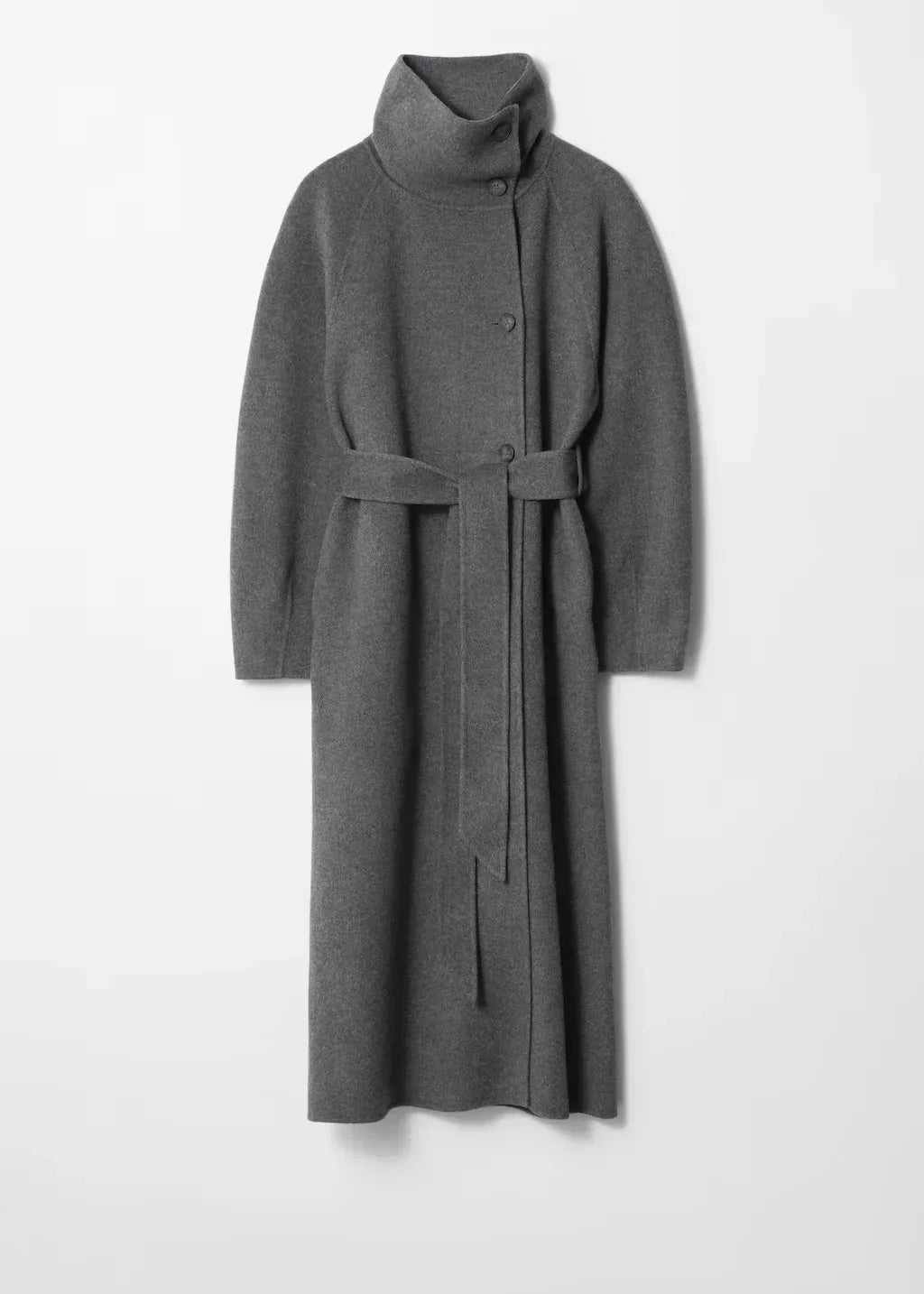 Damenmantel Stehkragen Bindegürtel Parka