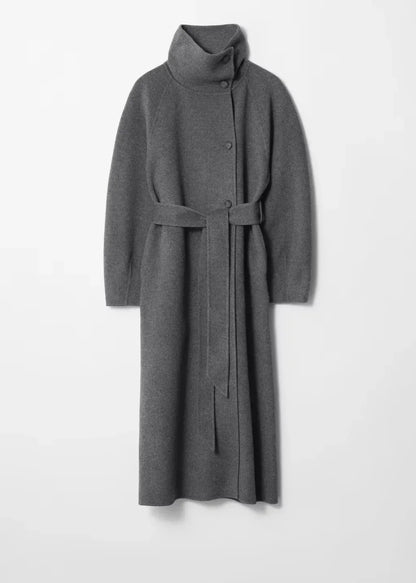 Damenmantel Stehkragen Bindegürtel Parka