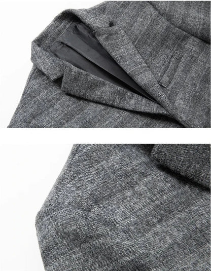 Herren Blazer Grau Khaki Slim Fit
