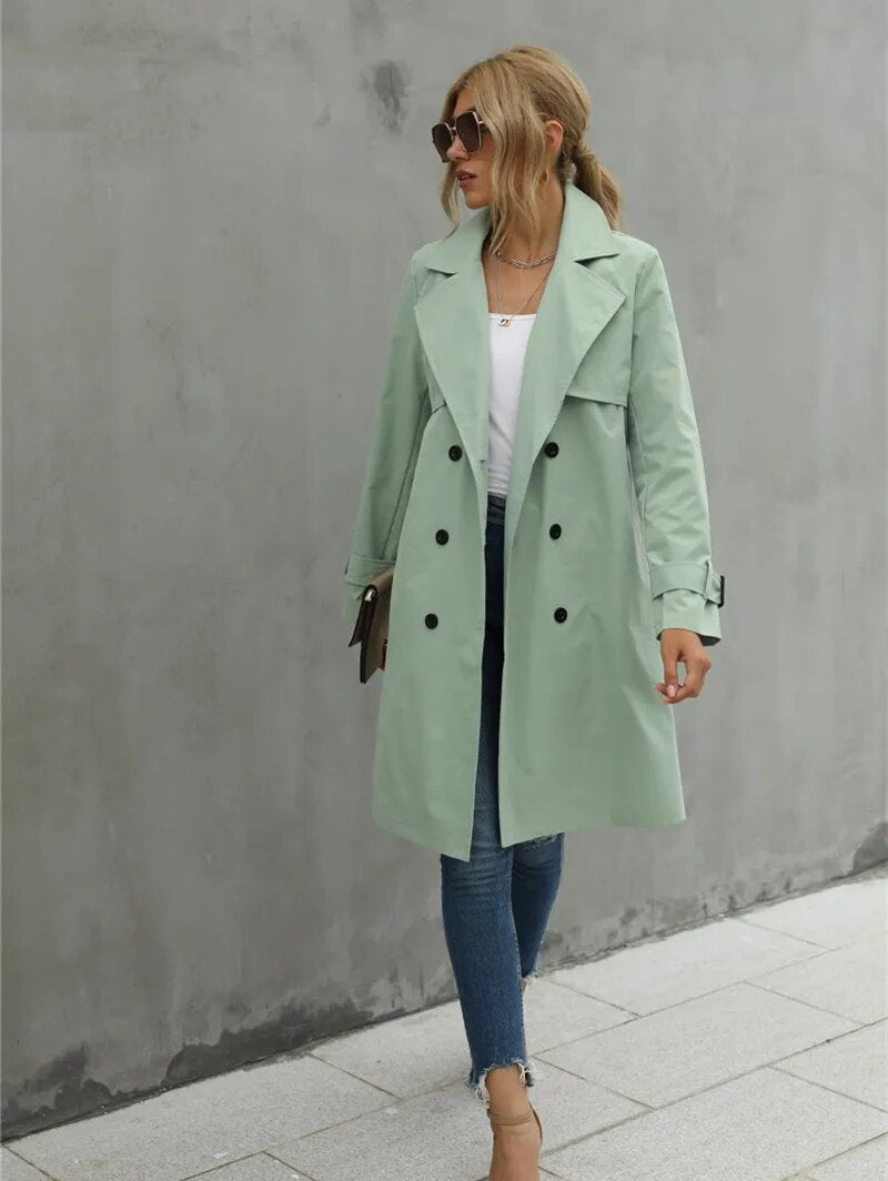 Damen Trenchcoat Stilvoll Wasserfest