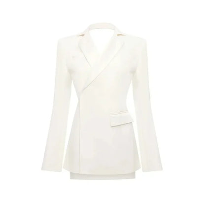 Damen Blazer Tailliert Offener Rücken