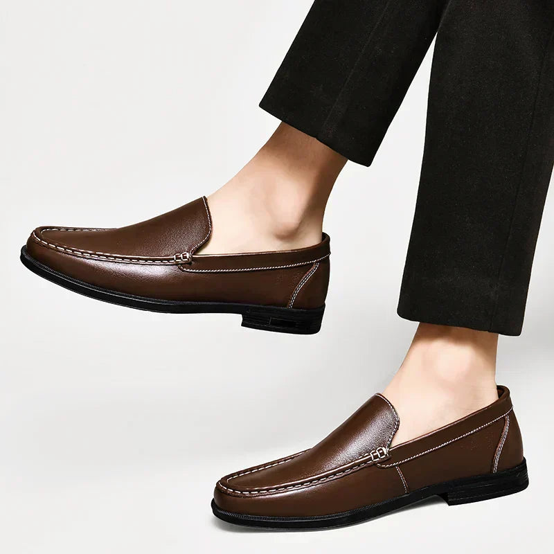Herren Slip-On Schuhe Klassisch Leder