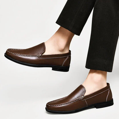 Herren Slip-On Schuhe Klassisch Leder