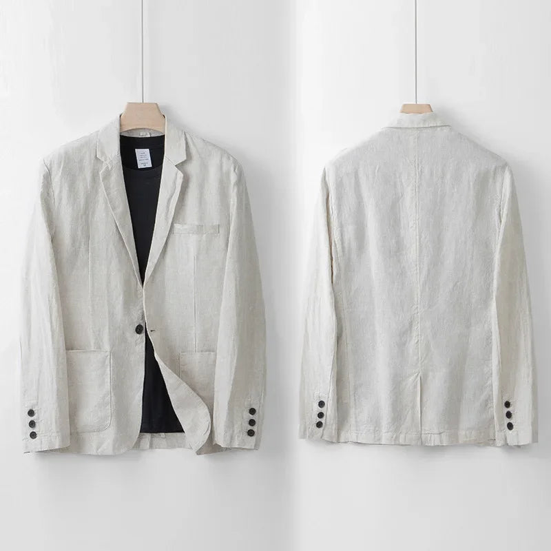 Herren Leinenblazer Leicht Sommer Modern