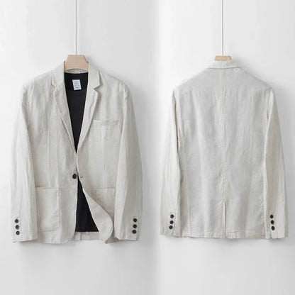 Herren Leinenblazer Leicht Sommer Modern