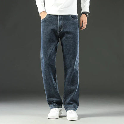 Herren Relaxed Fit Jeans Weit Bequem
