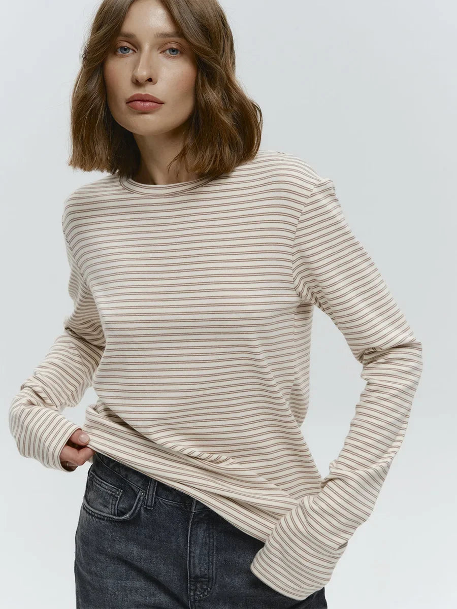 Damen Langarmshirt Streifen Classic - Norvielle