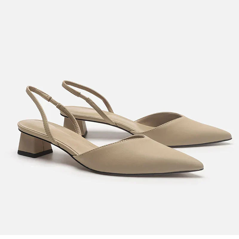 Damen Slingback Schuhe Spitz Absatz