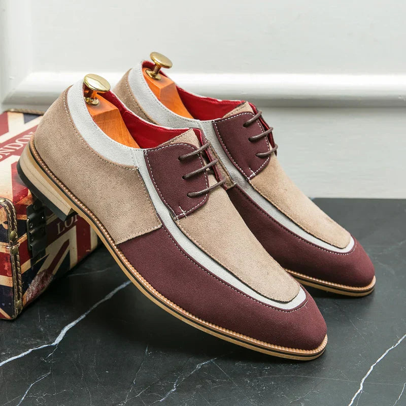 Herren Wildlederschuhe Braun Elegant