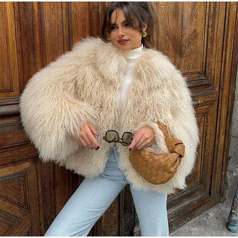 Damen Kunstpelzjacke Oversized Fluffig Boho-Stil - Norvielle