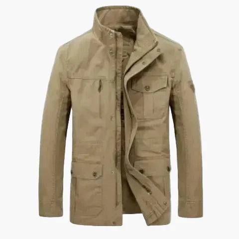 Herren Freizeitjacke Stehkragen Multitaschen Lässig Outdoor