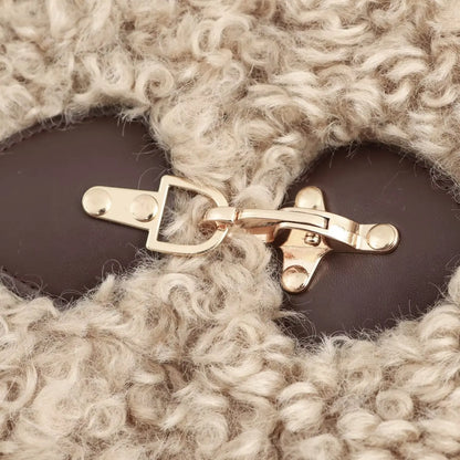 Damen Teddyjacke Kunstfell Warm Schnallen Kuschel Effekt
