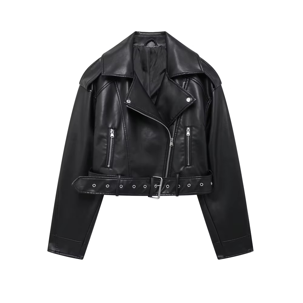 Damen Bikerjacke Vegan Leder