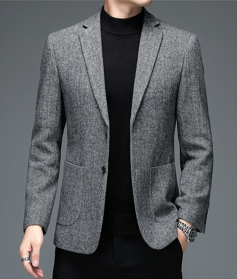 Herren Blazer Slim Fit Grau