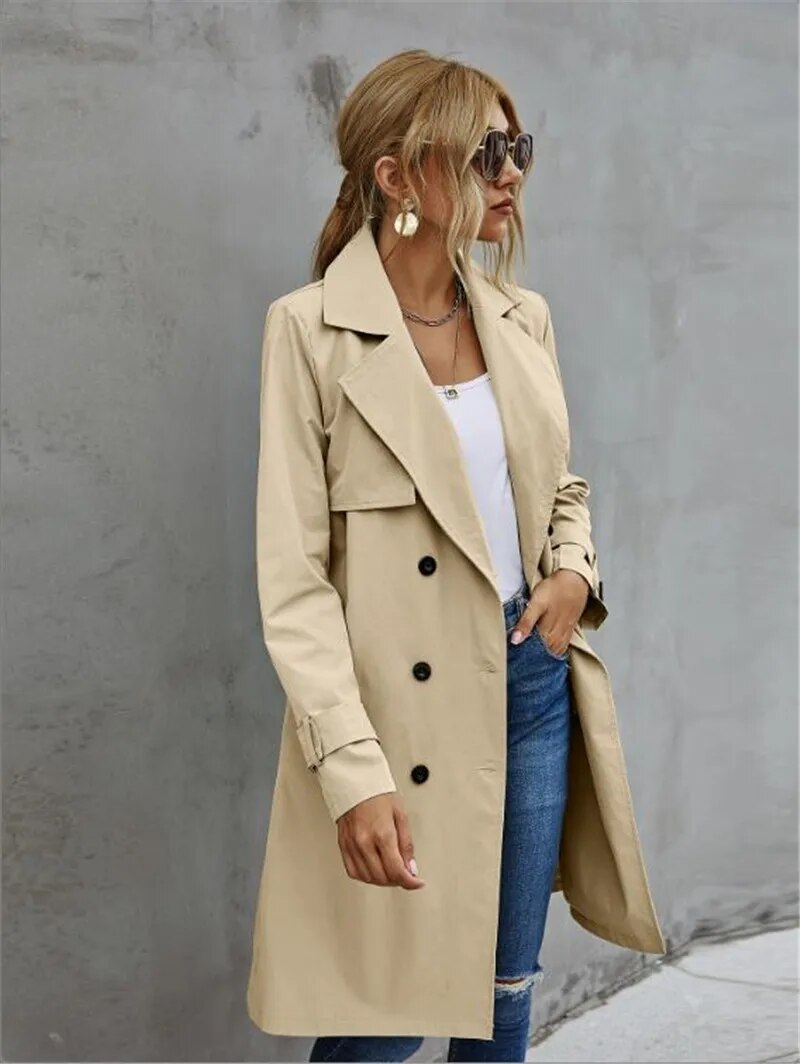 Damen Trenchcoat Stilvoll Wasserfest
