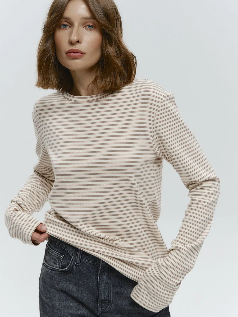 Damen Langarmshirt Streifen Classic