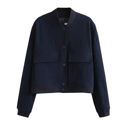 Emilia Bomberjacke navyblau – Übergangsjacke mit Taschen

