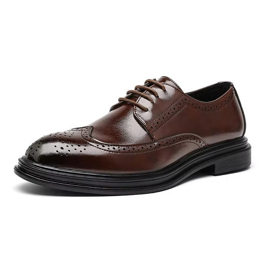 Herrenschuhe Klassisch Flügelspitze Schwarze Business Schuhe - Norvielle