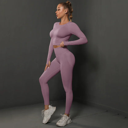Damen Sportset Nahtlos Komfortabel Schwarz - Norvielle