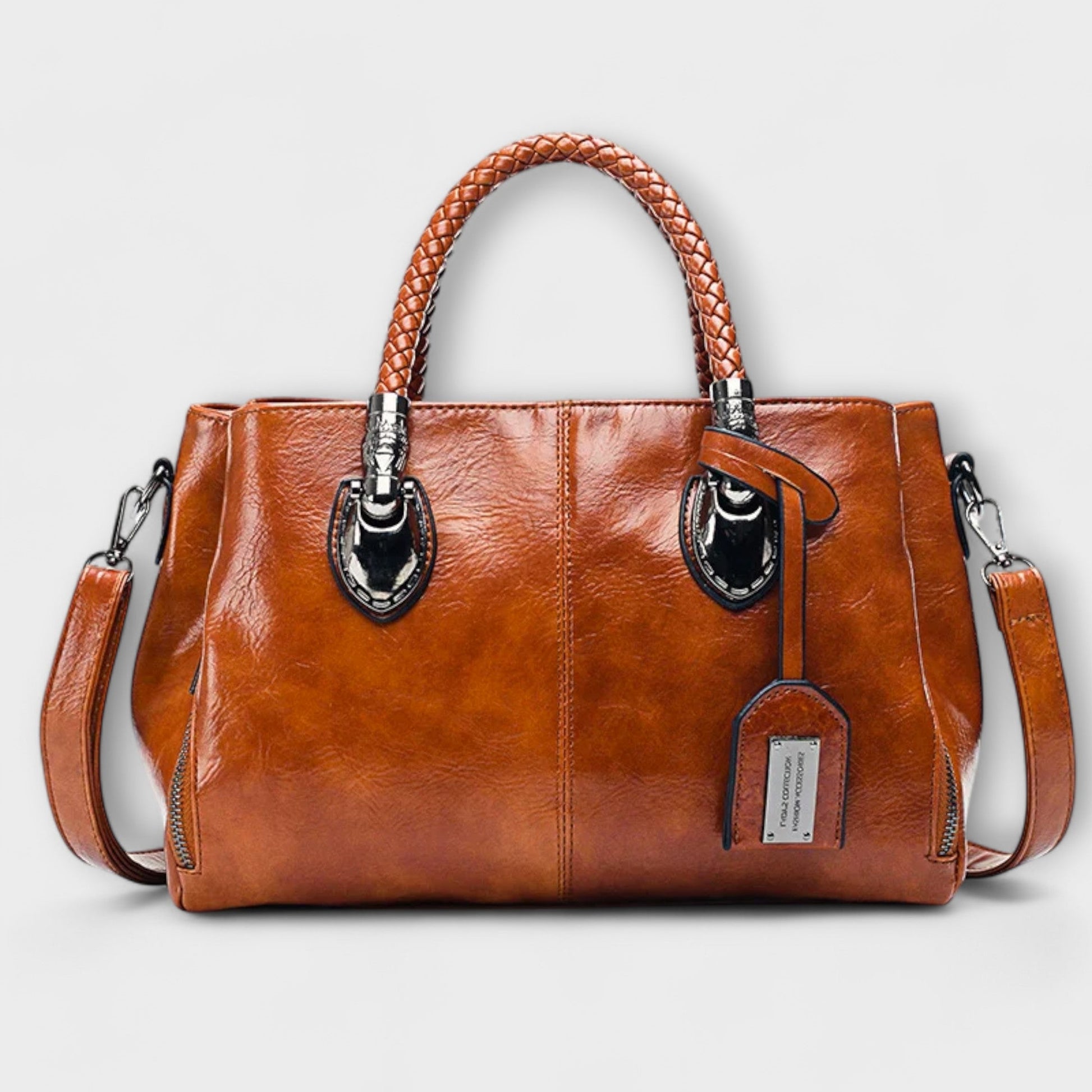 Damen Handtasche Groß Leder Schwarz - Norvielle