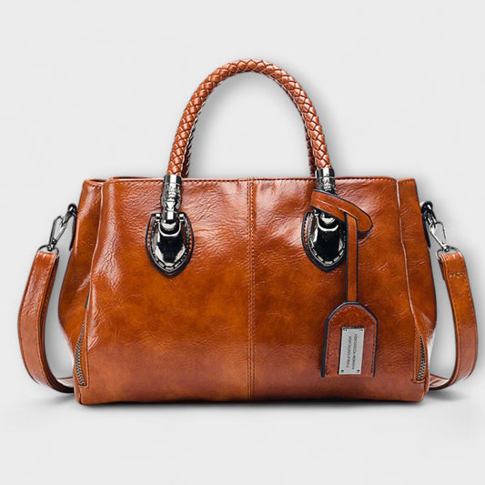 Damen Handtasche Groß Leder Schwarz - Norvielle