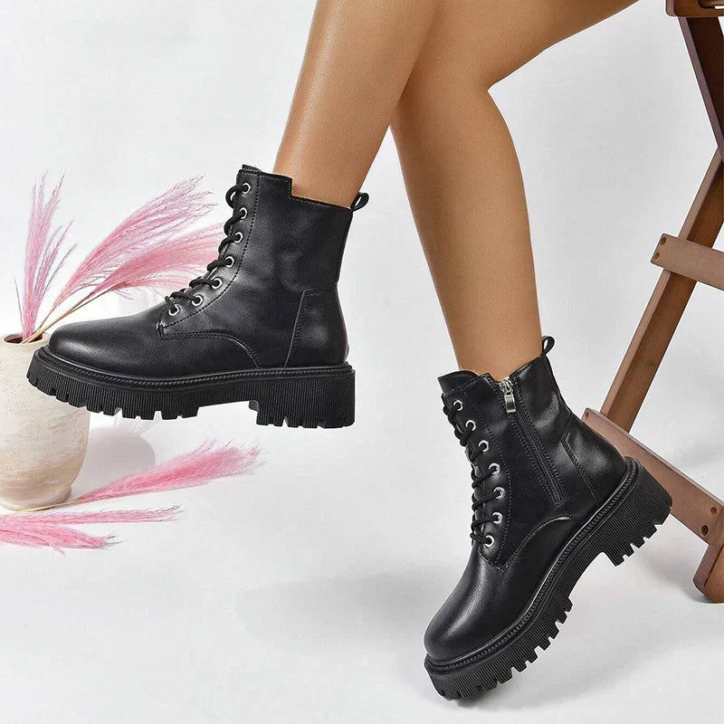 Winterboots Damen schwarz warm gefüttert
