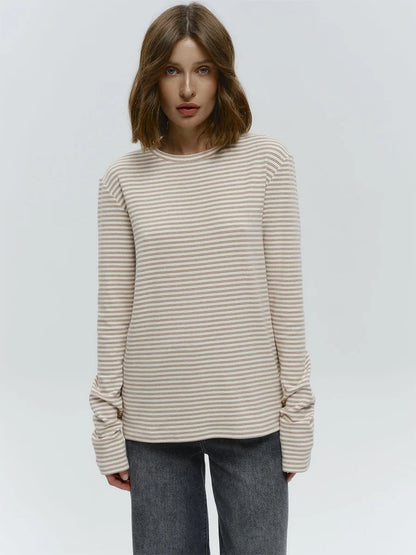 Damen Langarmshirt Streifen Classic