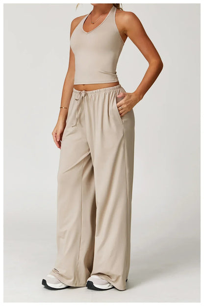 Damen Lounge-Set Halter- Bequem Crop-Oberteil