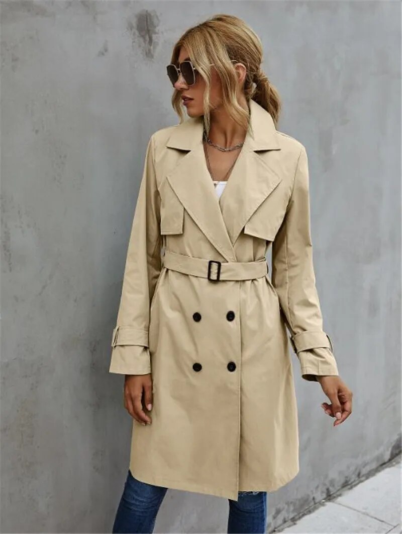 Damen Trenchcoat Stilvoll Wasserfest