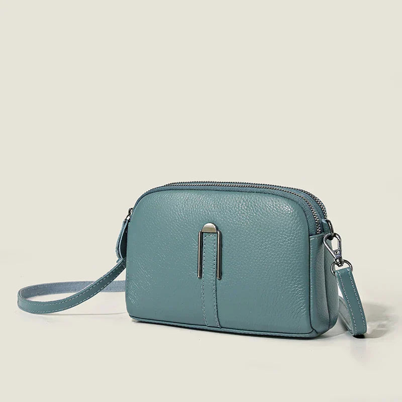 Damen Leder Crossbody Tasche Elegantes Design Schwarz - Norvielle