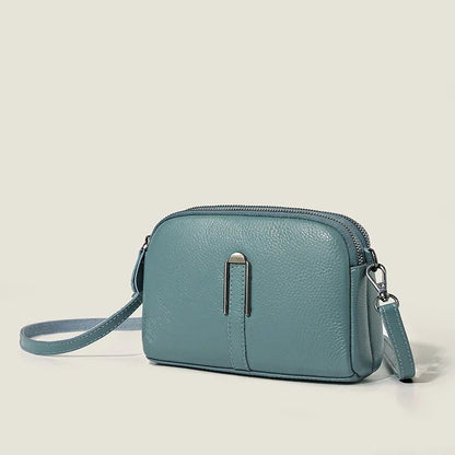 Damen Leder Crossbody Tasche Elegantes Design Schwarz - Norvielle