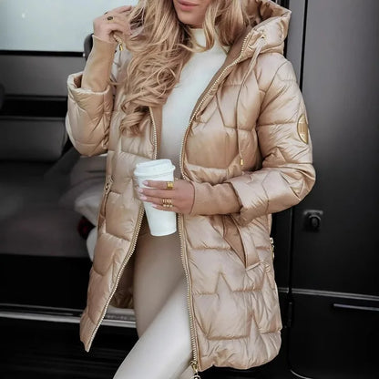 Damen Steppjacke mit Kapuze Elegant