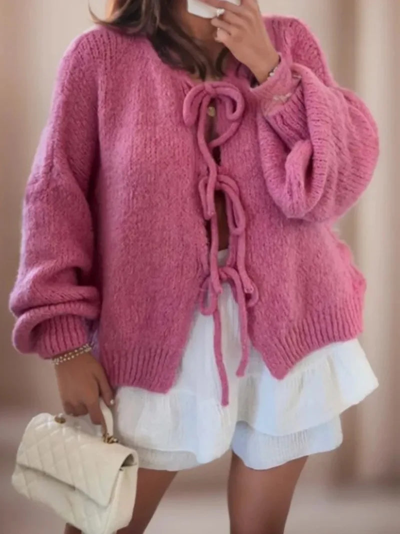 Damen Strickjacke Langärmlig Warm Winter