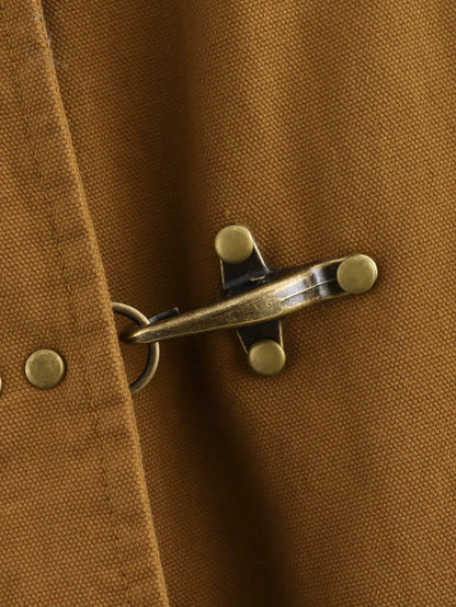 Damen Workwear Jacke Braun Cordkragen Schnürenverschluss