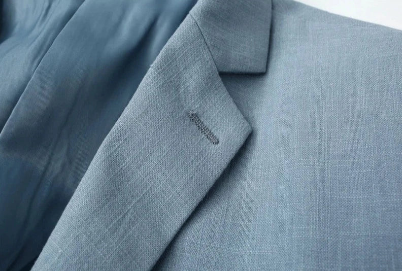 Herren Leinenblazer Elegant Slim Fit
