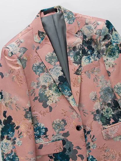 Herren Blazer Blumenmuster Elegant