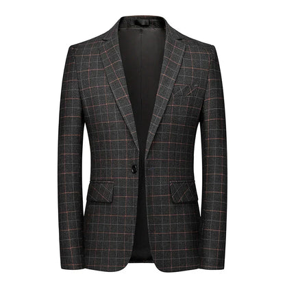 Schwarzer Karo Blazer Slim Fit Modern - Norvielle