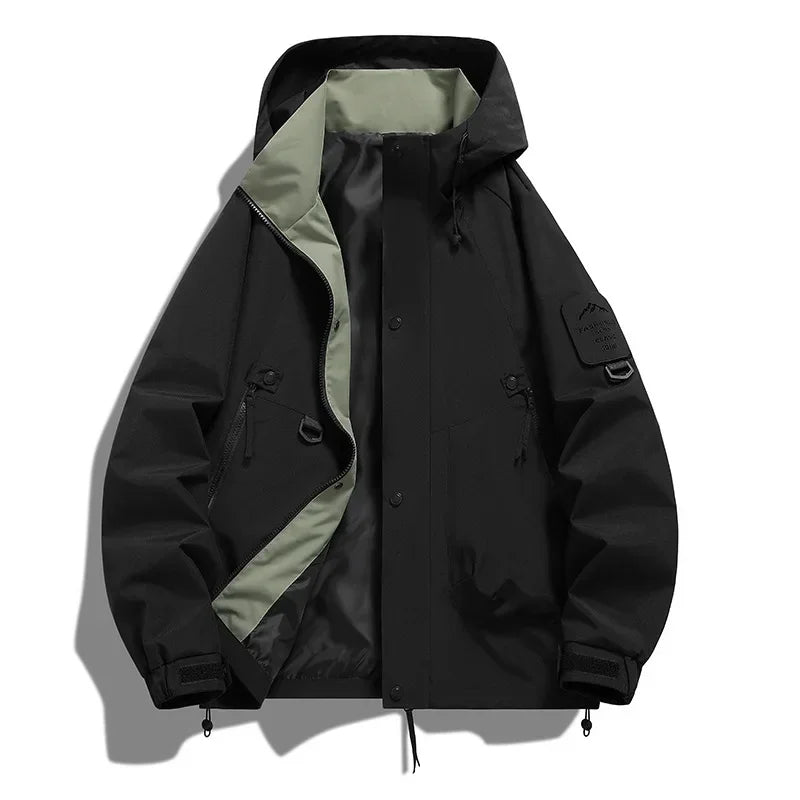 Herren Outdoor-Jacke Kapuze Reißverschluss